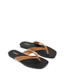 Women's tobacco suede flat thongs