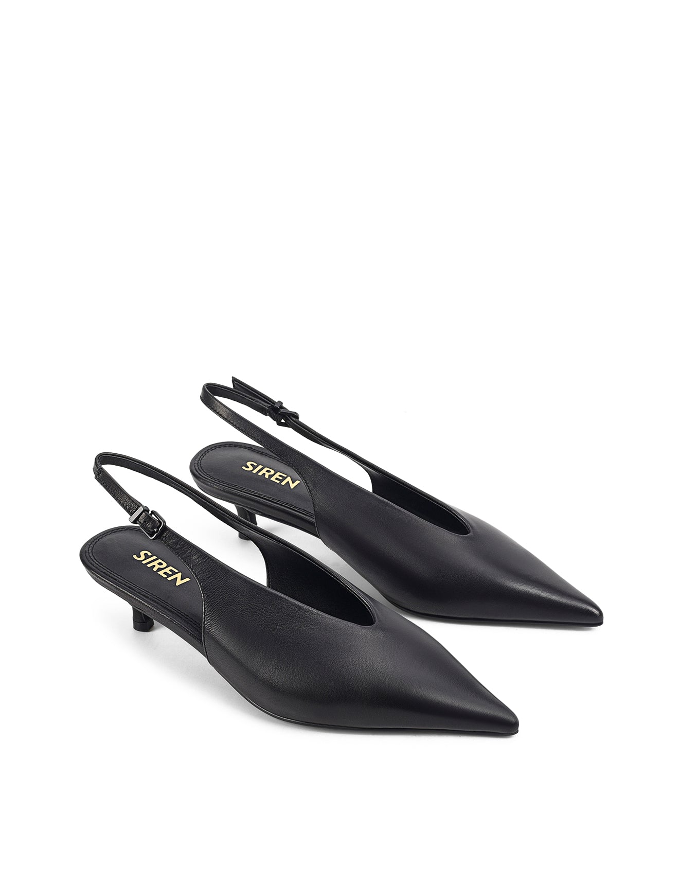 Fly Point Toe Slingbacks - Black Leather – Siren Shoes