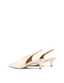 Women's cream leather point toe slingback pumps 