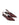 Women's red wine leather point toe slingback pumps 