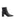 Black leather ankle boot with a pointed toe shape