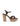 Brown platform sandal with cork wedge sole on a white background