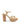 Women's yellow custard leather platform sandals with cork sole