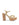 Women's yellow custard leather platform sandals with cork sole