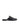 Black slip-on loafer with a gold buckle with a rounded toe shape