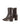 Women's chocolate brown leather ankle boot in stretch leather with block heel and square toe 