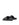 Women's black leather footbed slide with puffy vamp upper