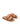 Women's brown tan leather footbed slide with puffy vamp upper