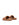 Women's brown tan leather footbed slide with puffy vamp upper