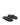 Women's black leather strappy footbed slides