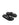 Women's black leather footbed thong with gold embellishment 