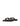 Women's chocolate brown leather footbed slide thongs with flat sole and gold embellishment