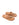 Women's tan leather leather footbed slide thongs with flat sole and gold embellishment