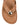 Women's tan leather leather footbed slide thongs with flat sole and gold embellishment