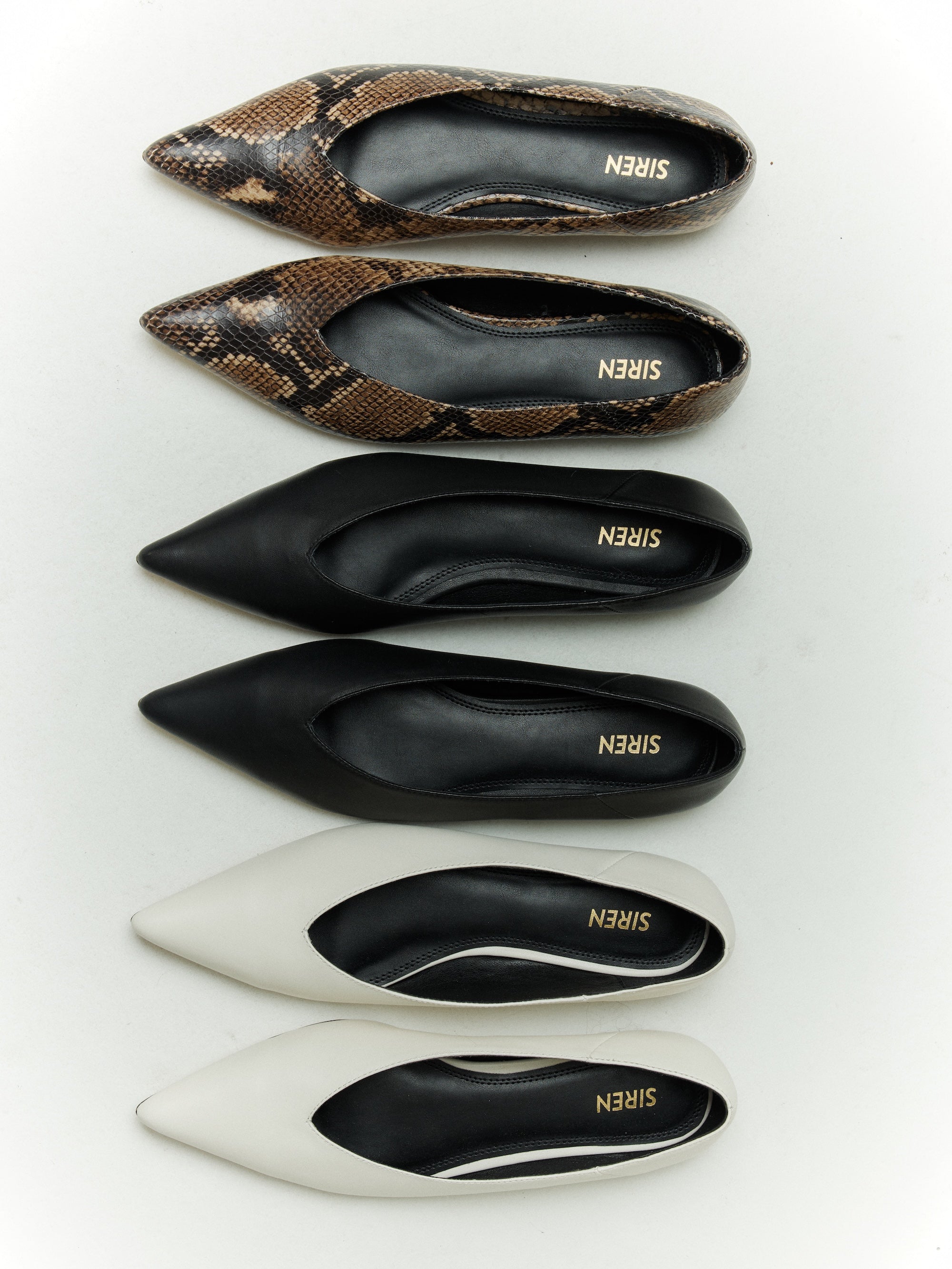 Locke Flat Pumps - Chalk White Leather