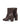Chocolate leather ankle boot on a block heel with a round toe shape
