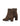 Chocolate suede ankle boot on a block heel with a round toe shape