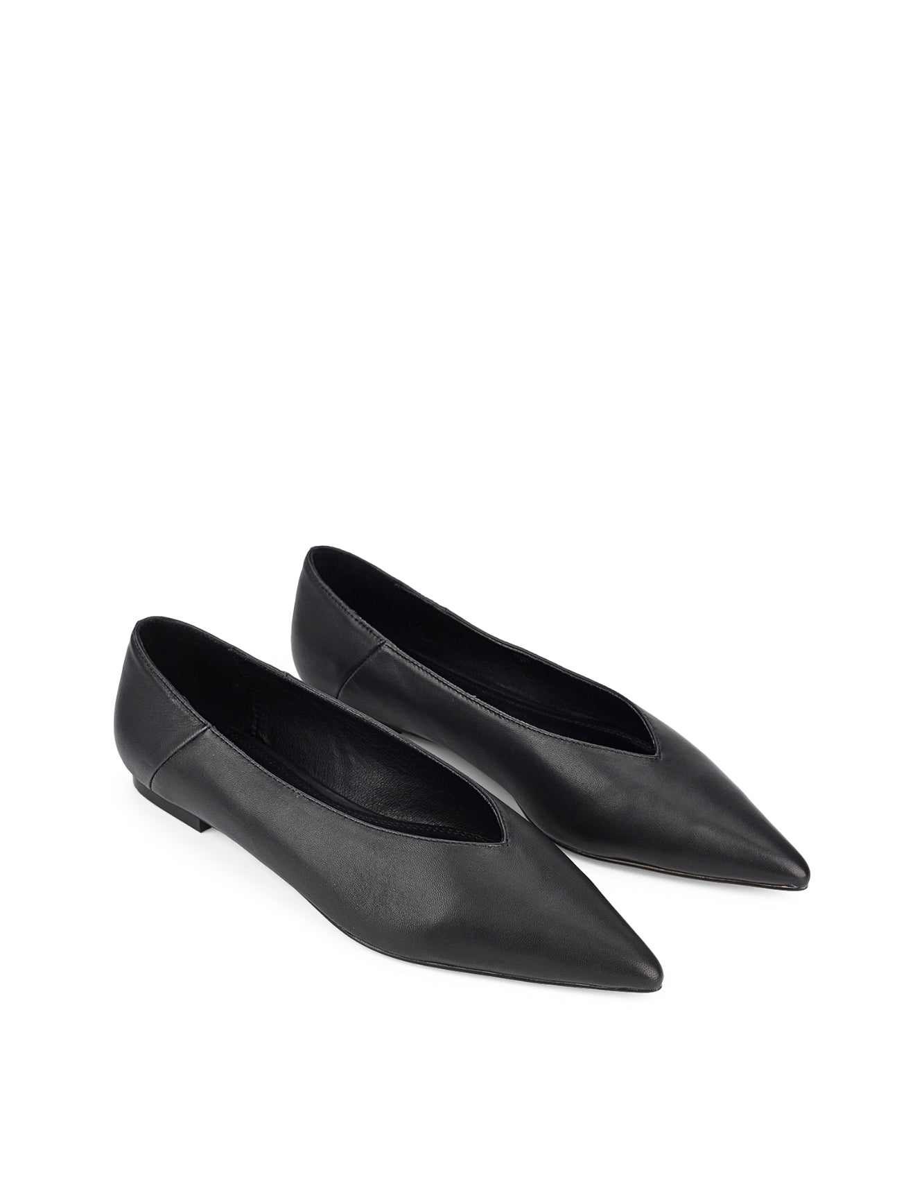 Locke Flat Pumps - Black Leather