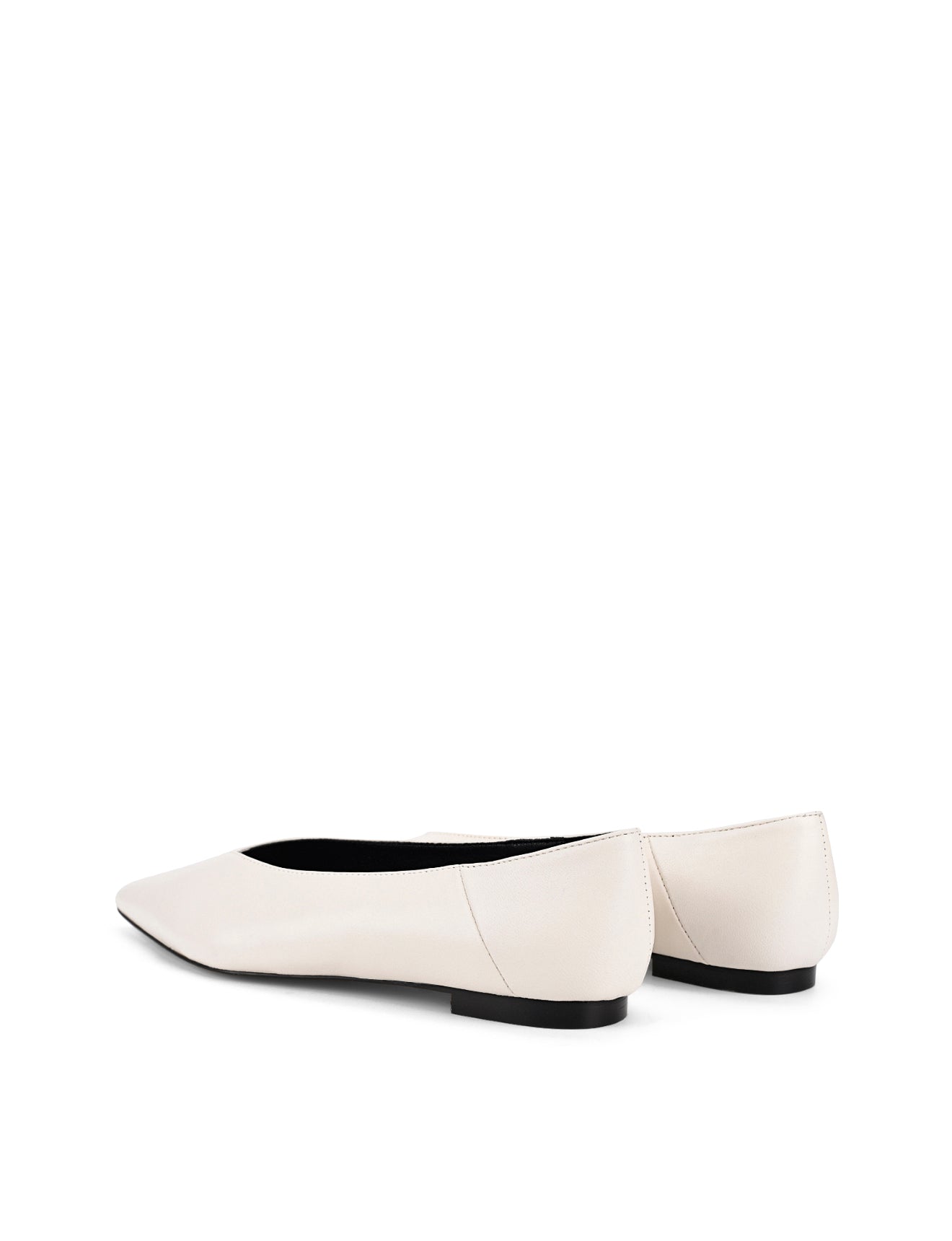 Locke Flat Pumps - Chalk White Leather