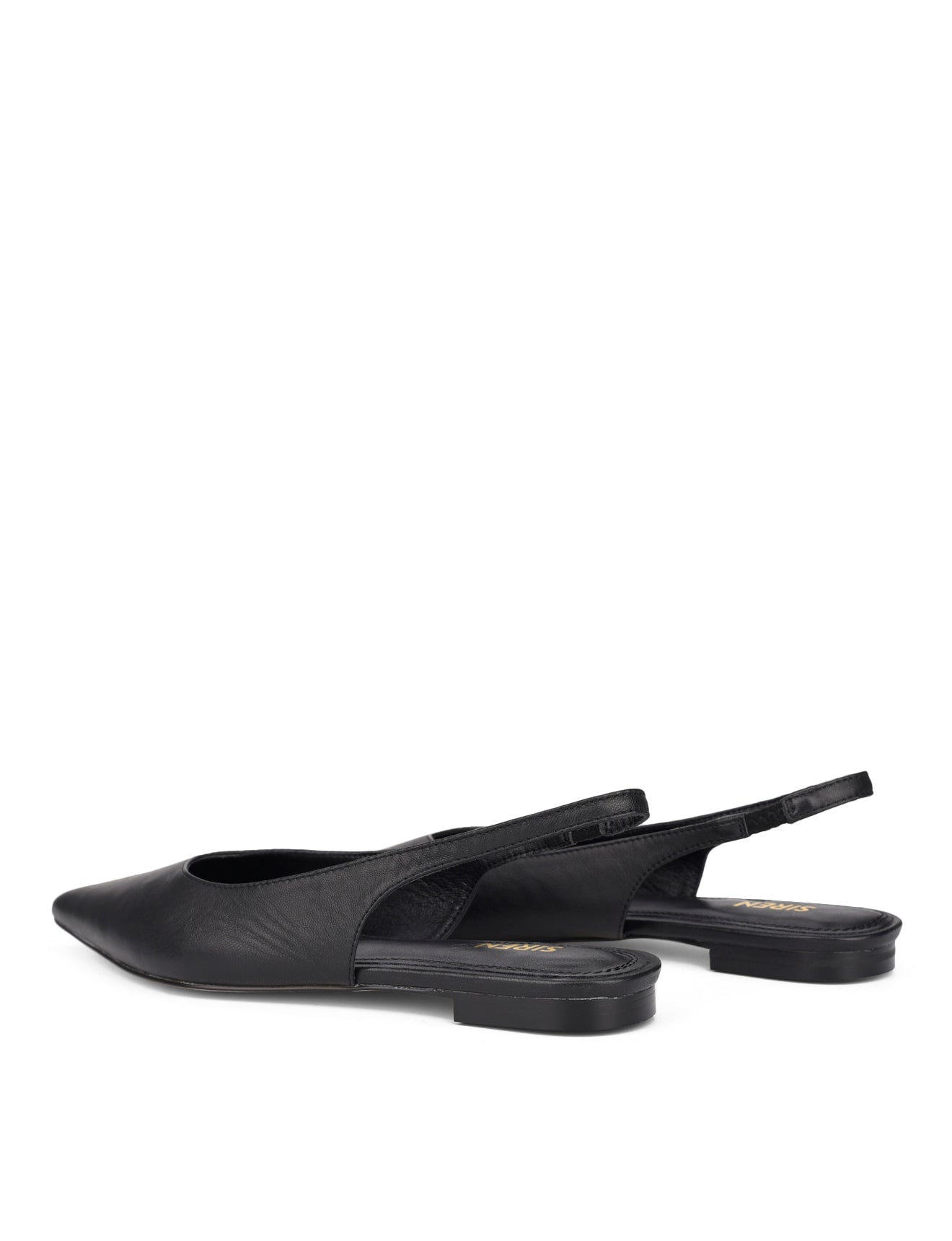 Lorie Slingback Flats - Black Leather