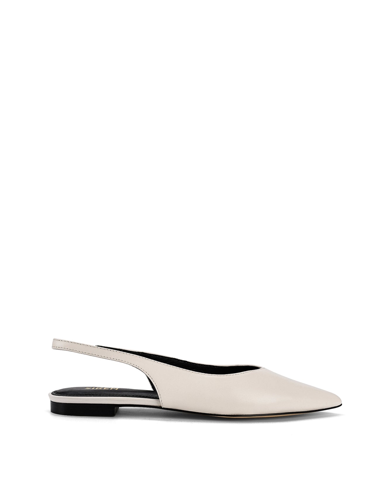 Lorie Slingback Flats - Chalk White Leather