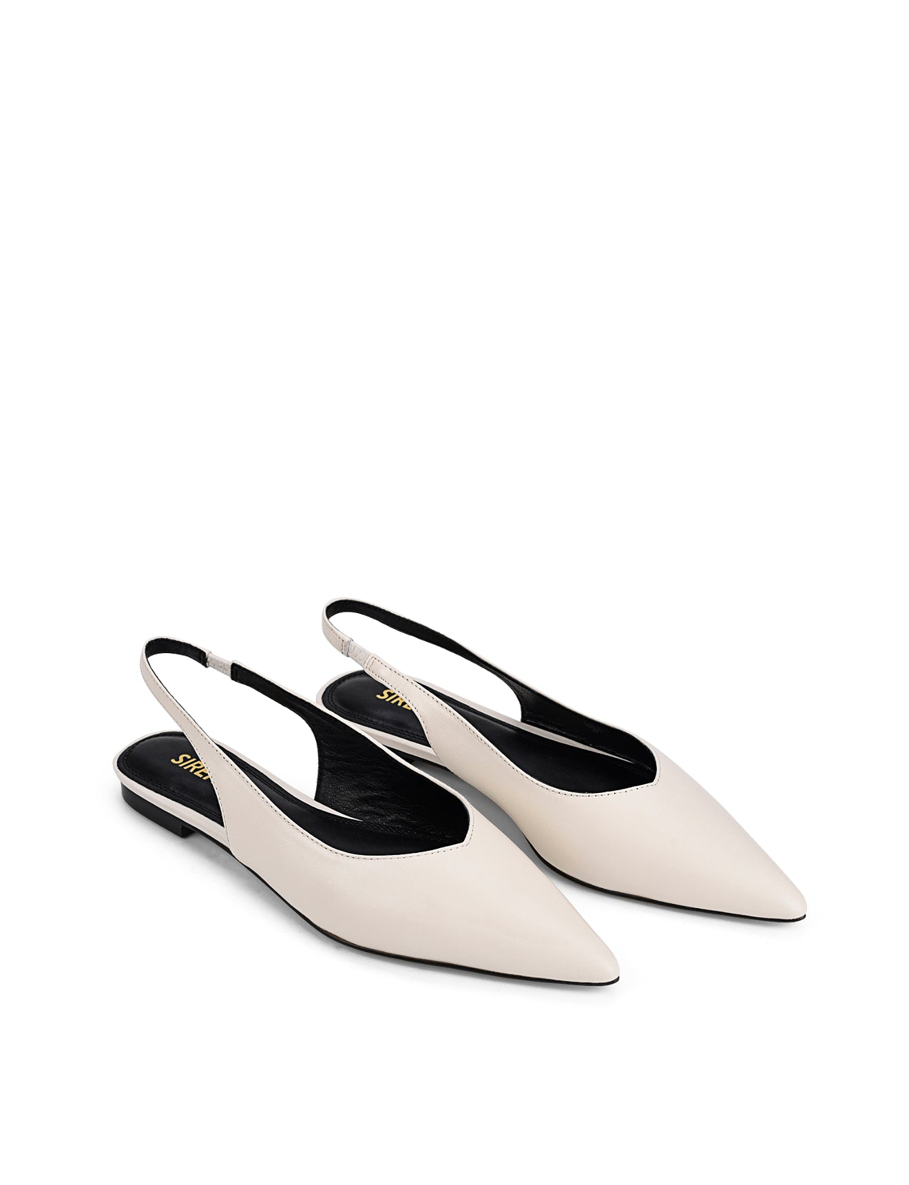 Lorie Slingback Flats - Chalk White Leather