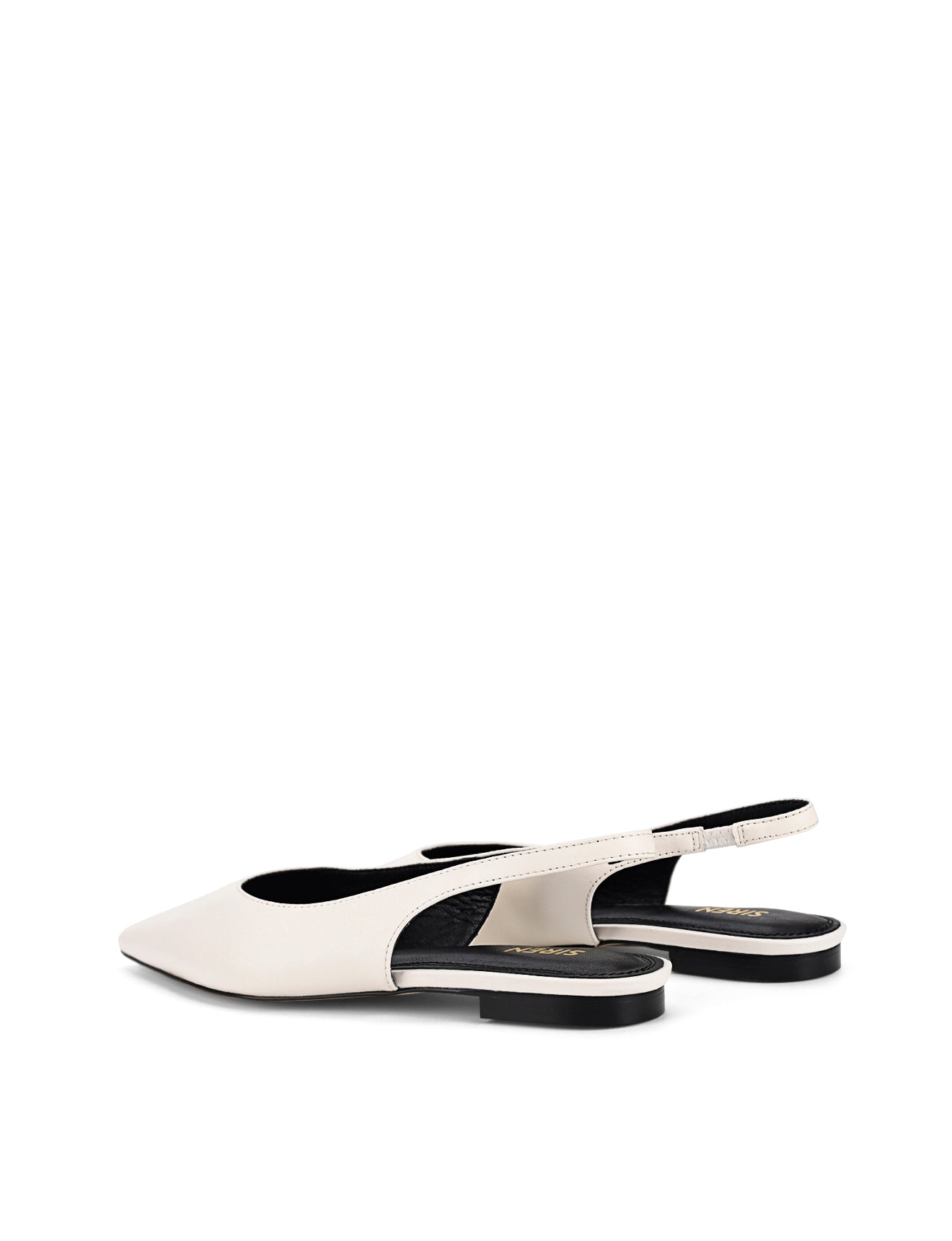 Lorie Slingback Flats - Chalk White Leather