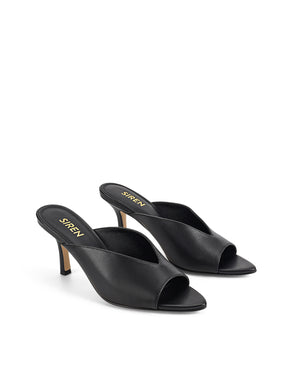 Women's open toe pointed stiletto heeled mule