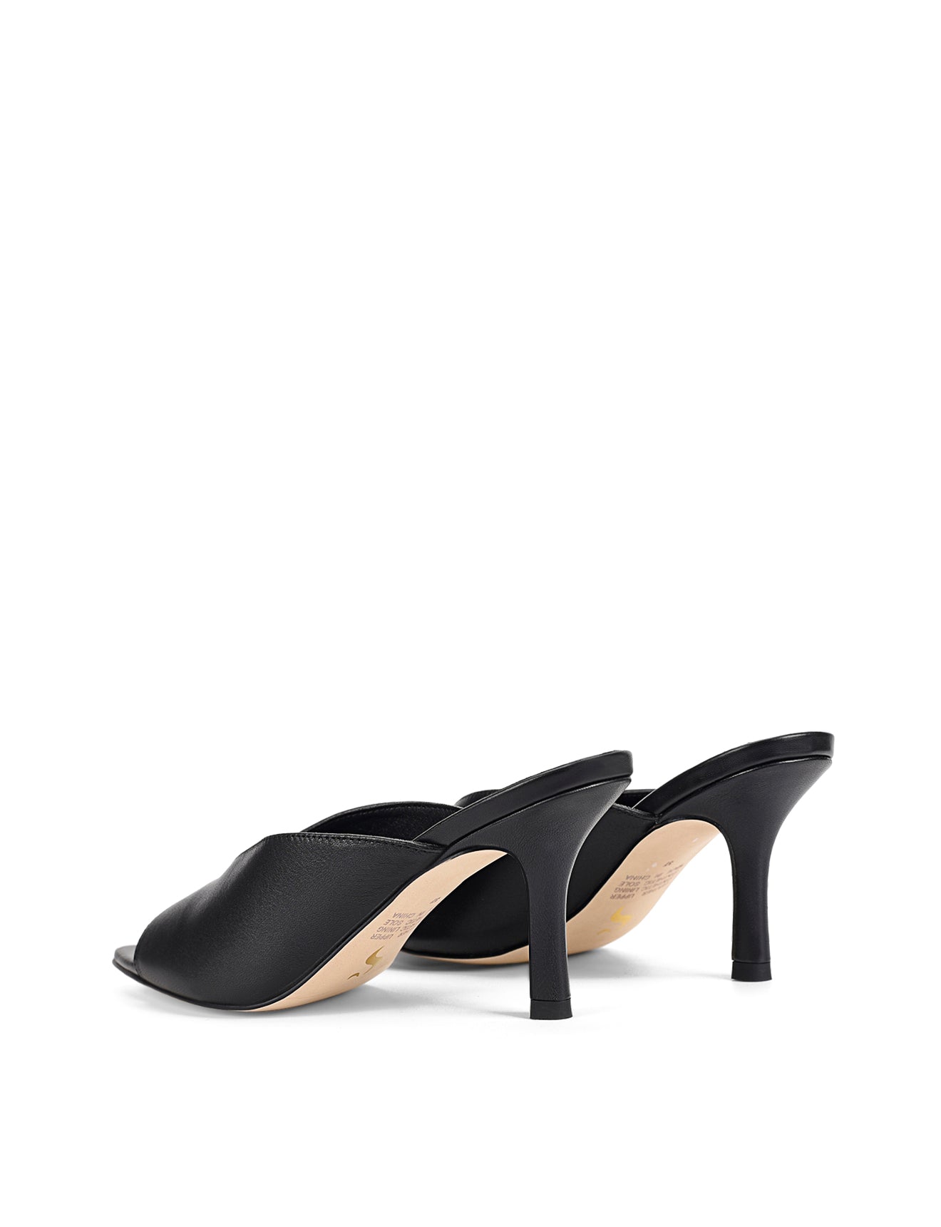 Mabel Point Toe Mules Black Leather – Siren Shoes