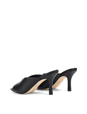 Women's open toe pointed stiletto heeled mule