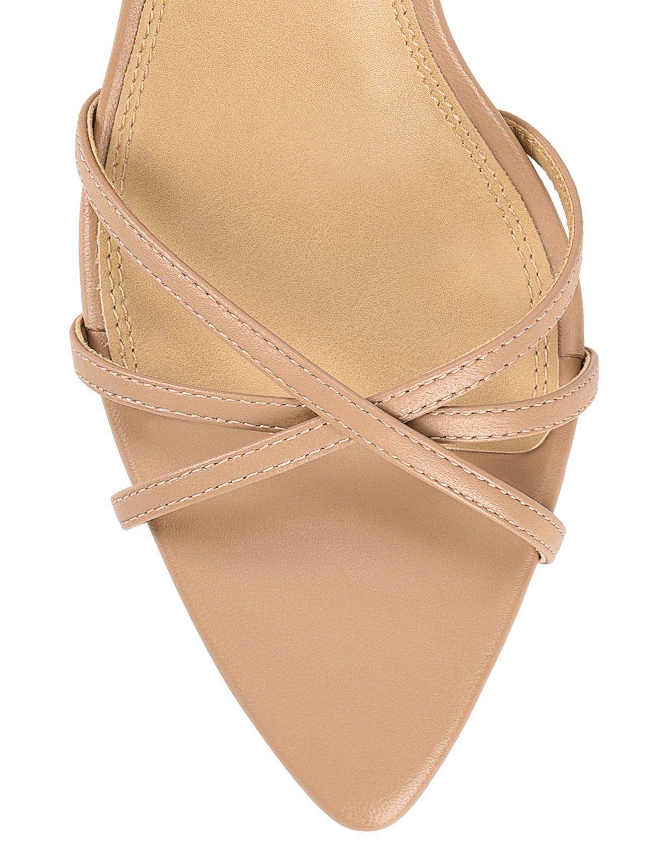 Madison Point Toe Strappy Heel - Almond Tan Leather – Siren Shoes