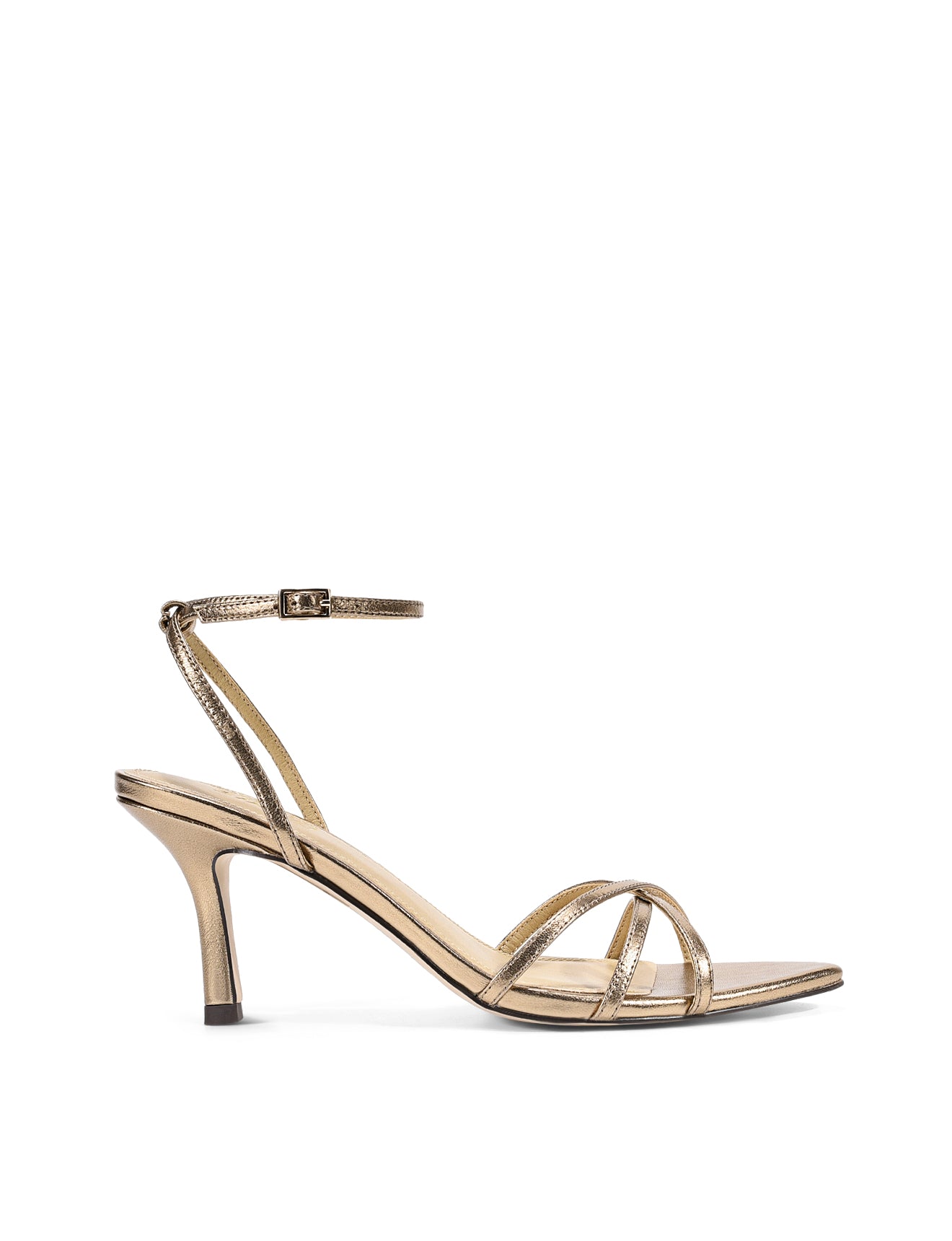 Madison Point Toe Strappy Heel - Bronze Metallic Leather – Siren Shoes
