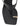 Women's black leather heeled wedge with gold metal toe ring details