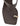 Women's chocolate brown leather heeled wedge with gold metal toe ring details