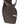 Women's chocolate brown leather heeled wedge with gold metal toe ring details