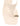 Women's cream white leather heeled wedge with gold metal toe ring details