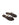 Women's chocolate brown leather flat slide with gold metallic embellishment, dainty straps and toe ring
