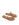 Women's brown tan leather flat slide with gold metallic embellishment, dainty straps and toe ring