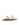 Women's brown tan leather flat slide with gold metallic embellishment, dainty straps and toe ring