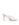 Women's bridal shoes white satin stiletto mules with square toe and knot detailing