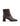 Chocolate ankle boot on a block heel with a square toe shape