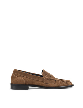 Women's brown suede loafer