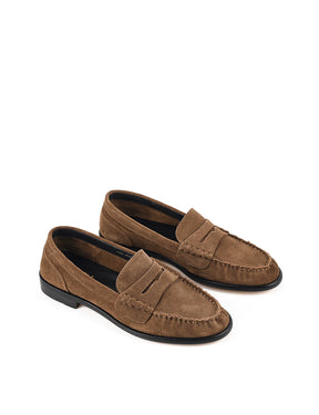 Women's brown suede loafer