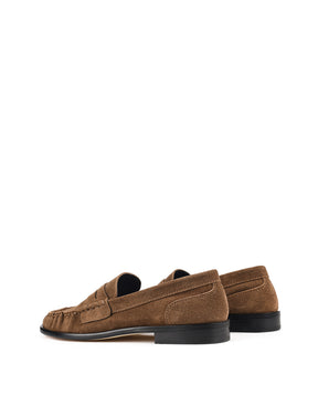 Women's brown suede loafer