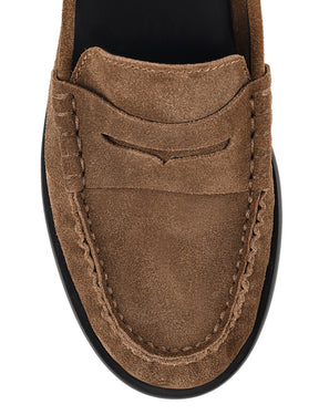 Women's brown suede loafer