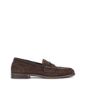 Women's chocolate brown suede flat loafer