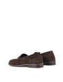 Women's chocolate brown suede flat loafer