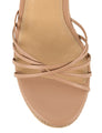 Women's TAN leather espadrille style roped wedge 