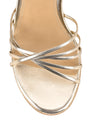 Women's gold metallic leather espadrille style roped wedge 