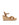 Women's brown suede espadrille style wedge with rope detailing and buckle fastening